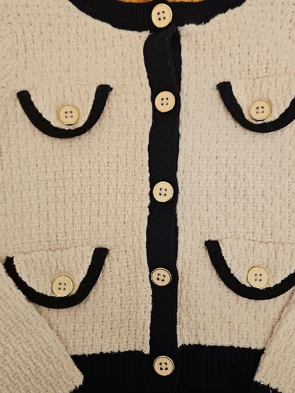 Gymboree Cream Knit Two-Piece Set with Black Trim
